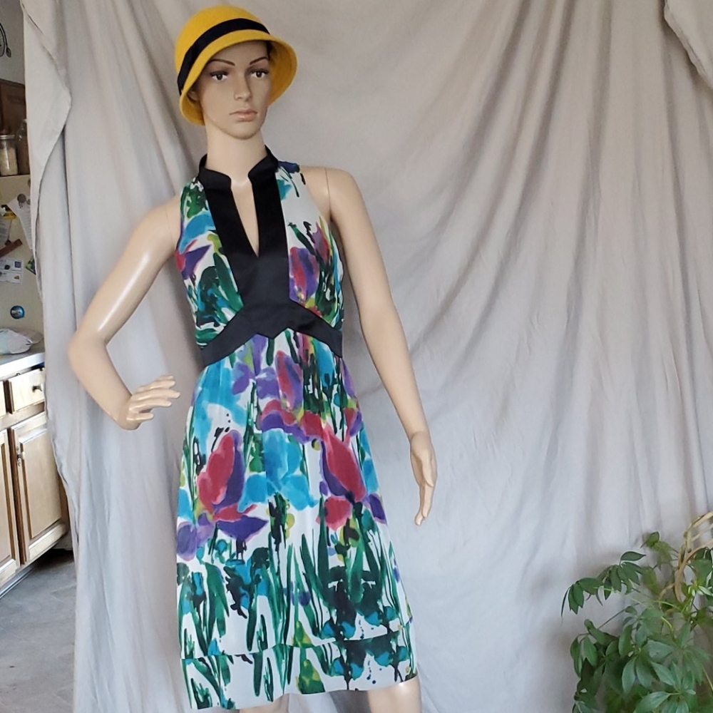 Floral high neck dress